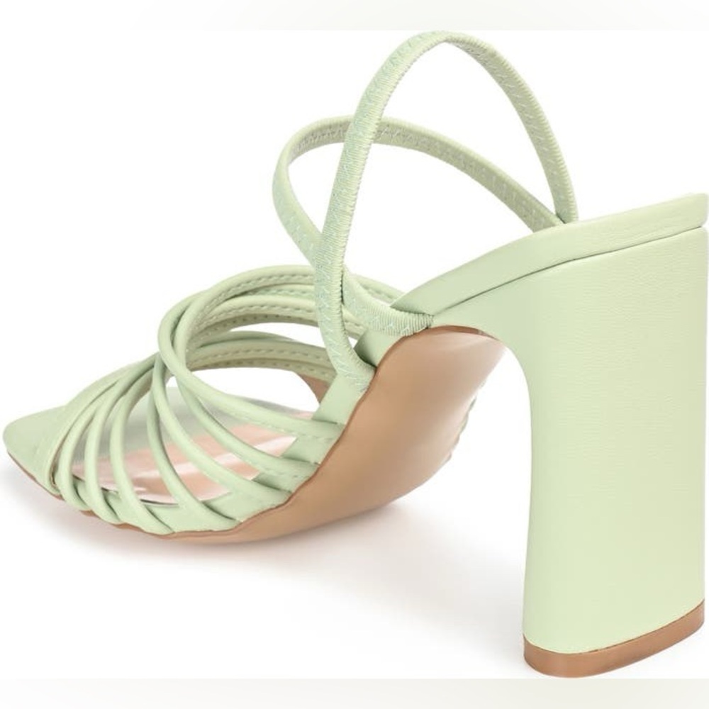 Journee Womens Hera Open Square Toe High Block Heel Sandals🔥 SAGE SIZE 8.5🔥 - Picture 2 of 15